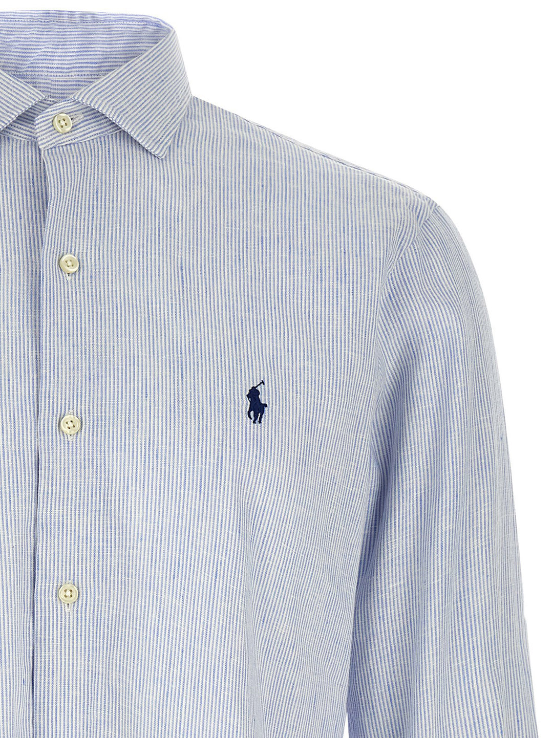 Polo Ralph Lauren Linen Cotton Shirt Camicie - Celeste | fea9b0bf3072cfd3cfba6ea1a3ccea8a2c9ecac3