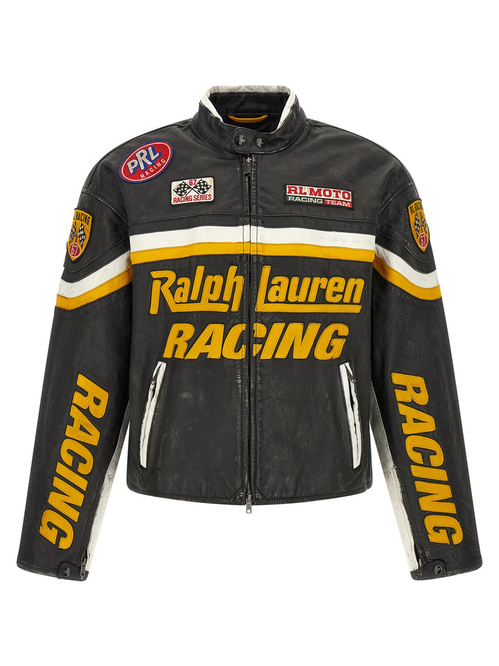 Polo Ralph Lauren Leather Biker Jacket With Patch Puffer Jackets - Nero | 6e435b7a238cc326baf506385ea2261ac2b90bab