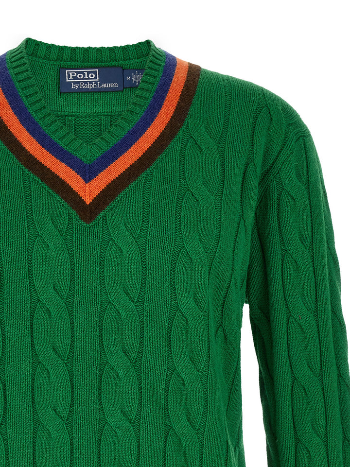 Polo Ralph Lauren V-Knit With Cable Pattern Maglioni - Verde | 57a22528bea8fc2aca4c93331ed67080d19f69f8