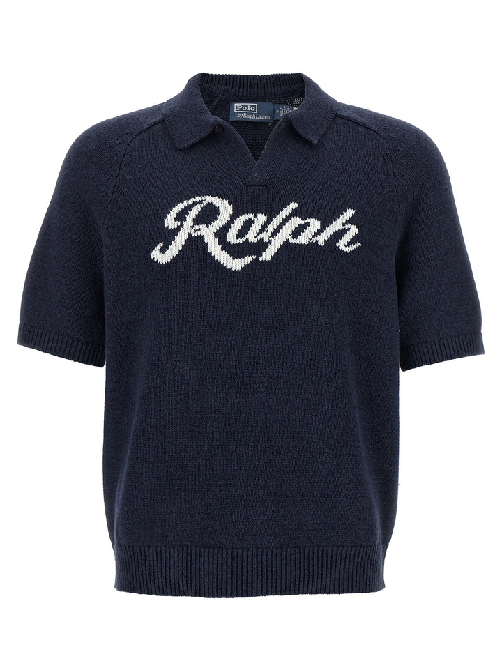 Polo Ralph Lauren Intarsia Logo Sweater Maglioni - Blu | 601dc812ccf7fbc28a70fea8f3a8c8d77ca68611