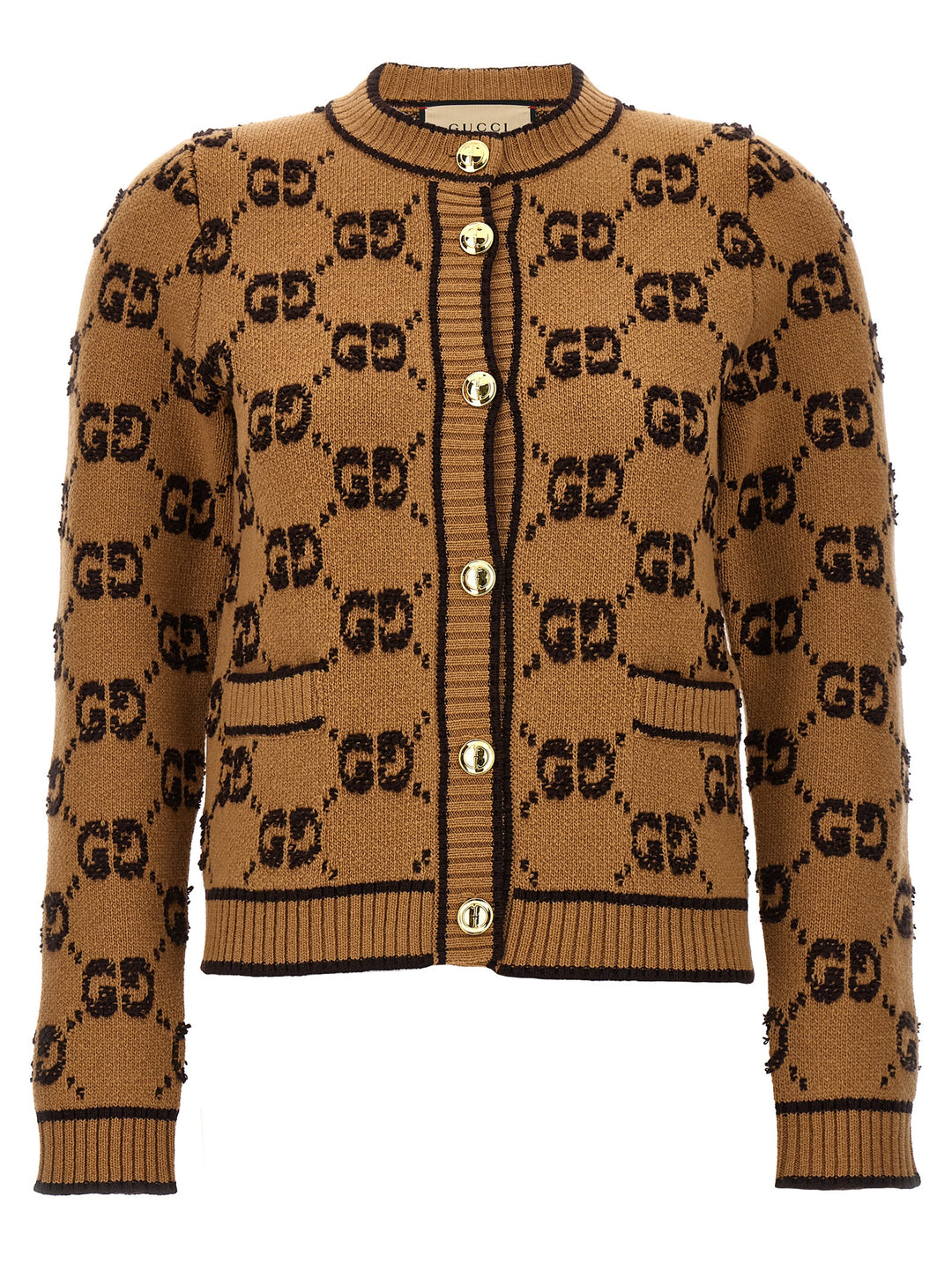 Gucci Gg Tweed Bouclè Cardigan Maglioni - Beige | 81d60e8bf913620f1d6b2197e474998a6f42c9b7