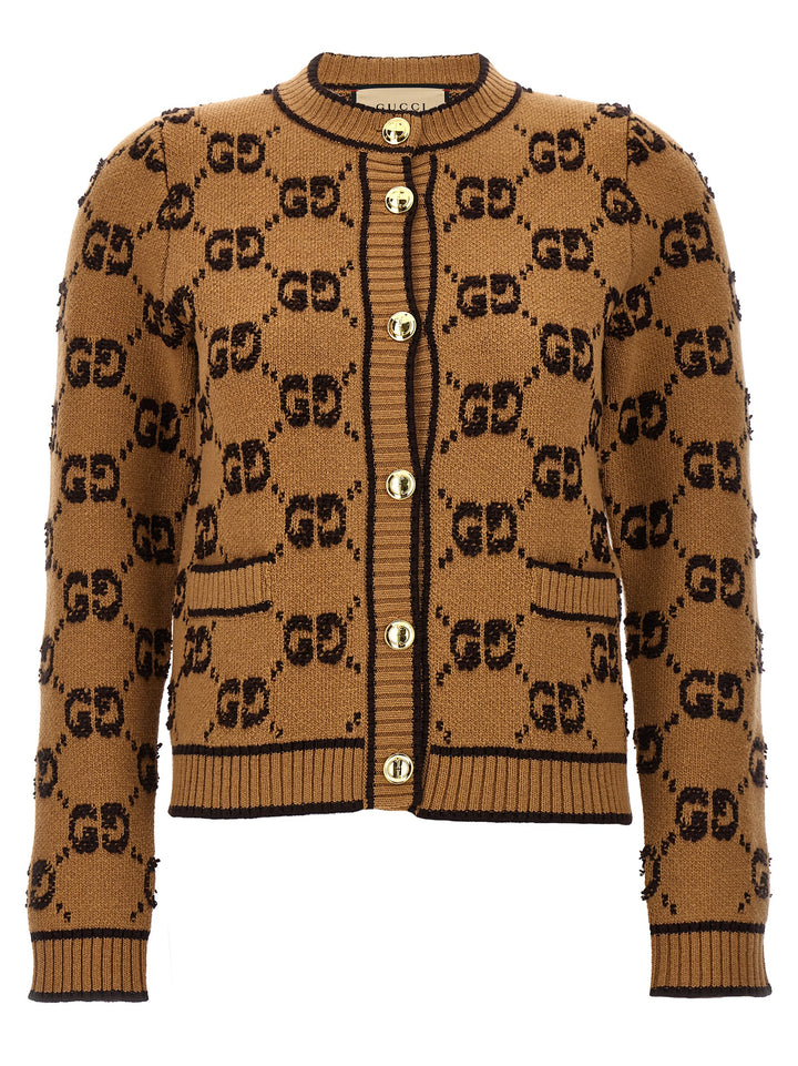 Gucci Gg Tweed Bouclè Cardigan Maglioni - Beige | 81d60e8bf913620f1d6b2197e474998a6f42c9b7