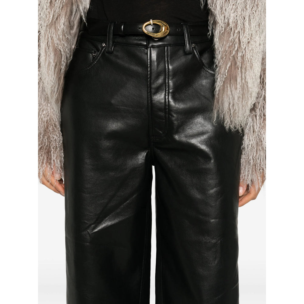 Anine Bing Leather Pants - Nero | 16ad7a1a22cd65f79bef067f43c416de943b2633