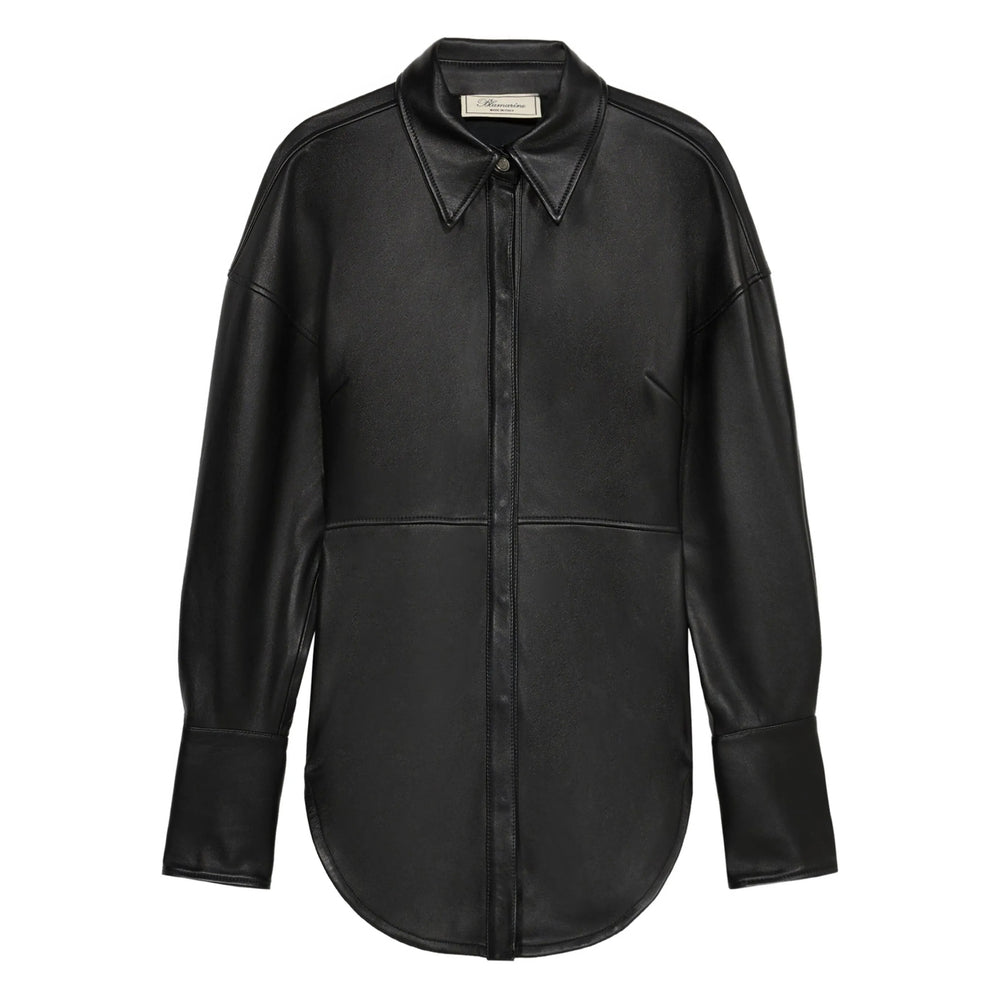 Blumarine Leather Shirts - Nero | e15882db354be244eed900879dbd18b7c1af0c28