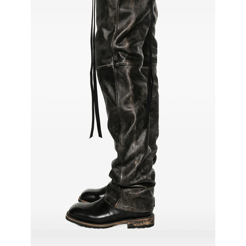 Ann Demeulemeester Leather Pants - Grigio | 16cc37fe33d4599ed81a23a1d25ef057c1a82a18