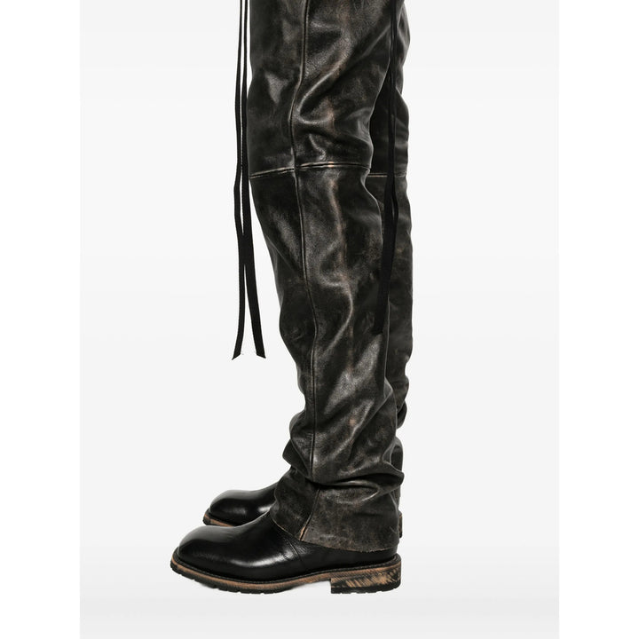 Ann Demeulemeester Leather Pants - Grigio | 16cc37fe33d4599ed81a23a1d25ef057c1a82a18