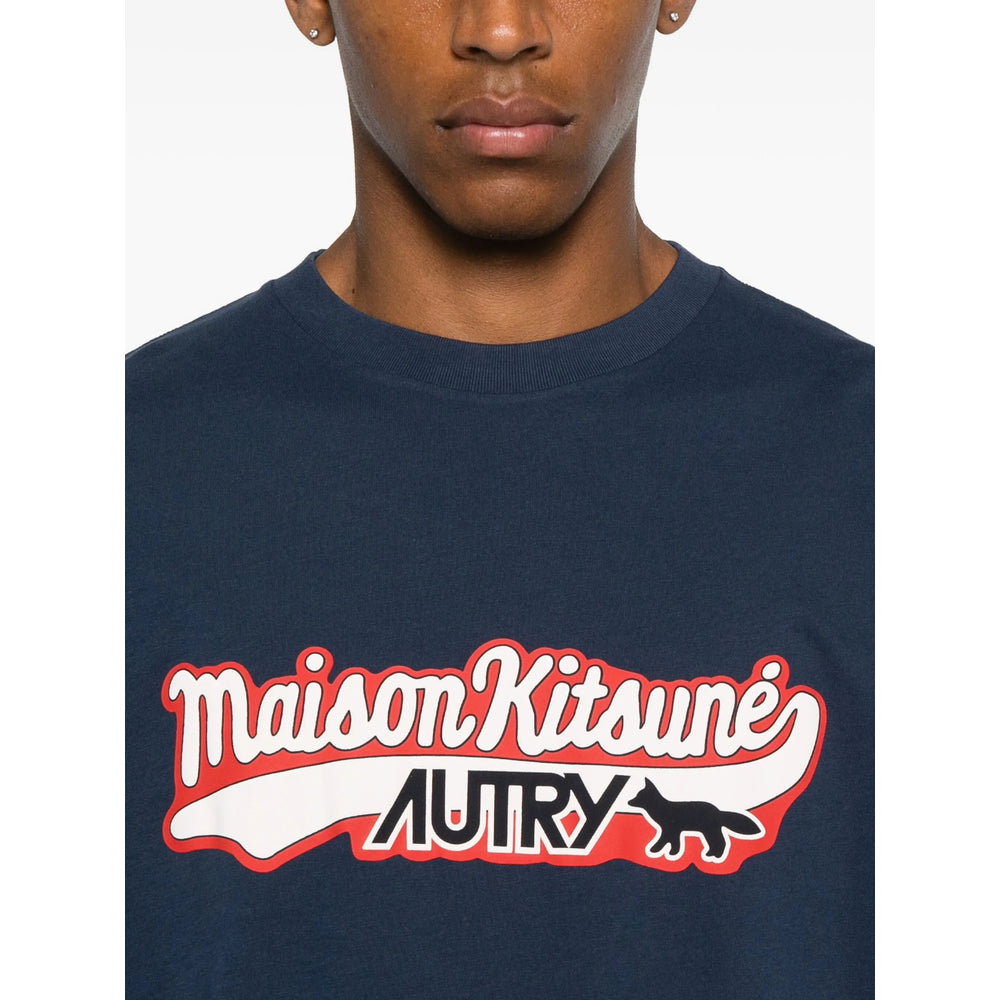 Maison Kitsune X Autry T Shirt - Blu | e5786cb68fcb1073cee9cd400409d9fb533bccf9