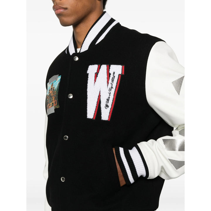 Off-White Leather Outerwears - Nero, Bianco | bc800715ca2b188ba87af0873085a09f1b9eb6a9