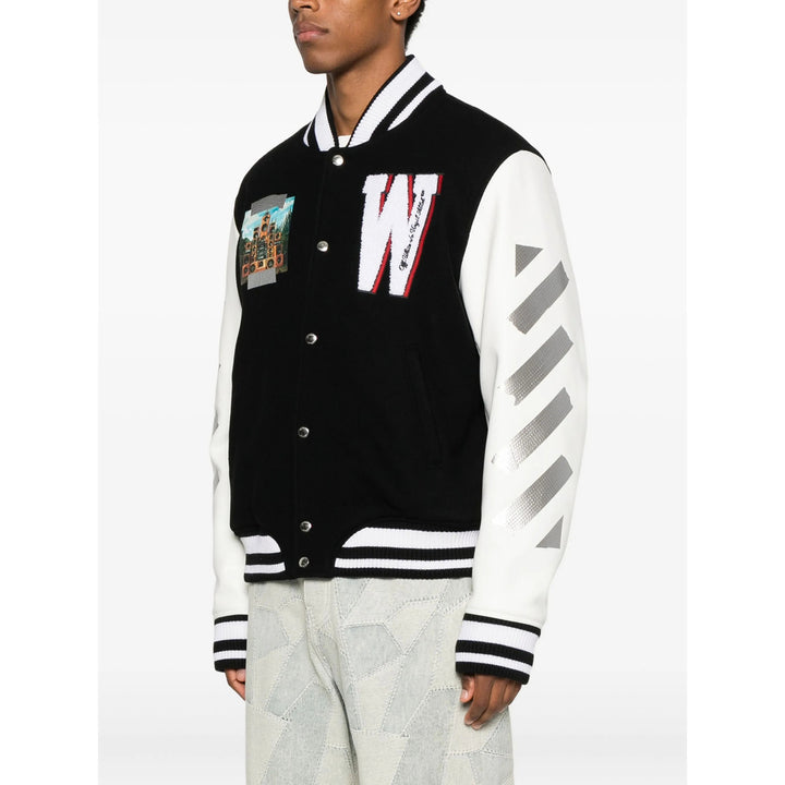 Off-White Leather Outerwears - Nero, Bianco | 108efa34f220e9bcca1994272c3f1cda9d3441b1