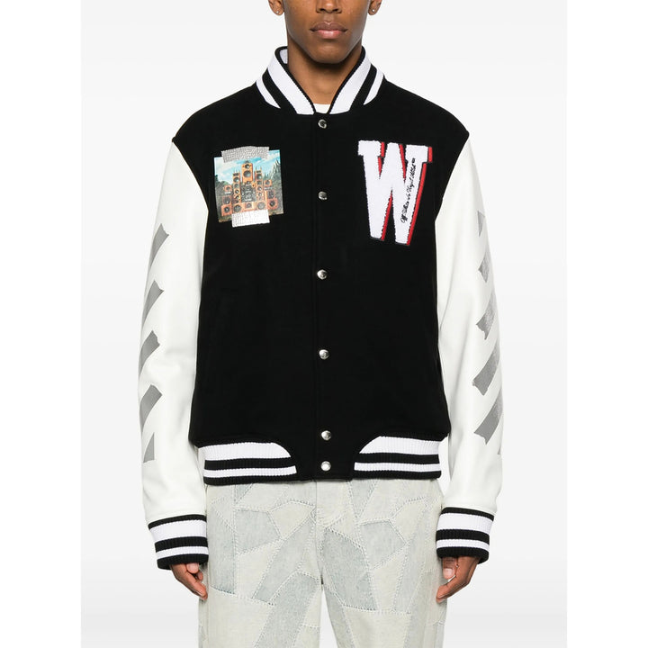 Off-White Leather Outerwears - Nero, Bianco | 3fd1d7f2e25b54e4ba40ce7718ac8556e12b4e9c