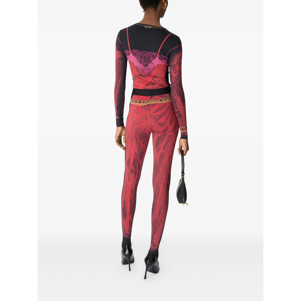 Marine Serre Pantaloni - Rosso, Nero | 3a62150a833862c5a22c3d78970bfcc220d58236