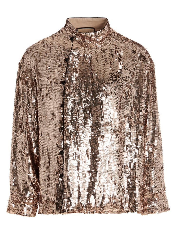 Gucci Sequin Shirt Camicie - Silver | 44583bbb766a183fcef9d984edc0a4597e9e08e7