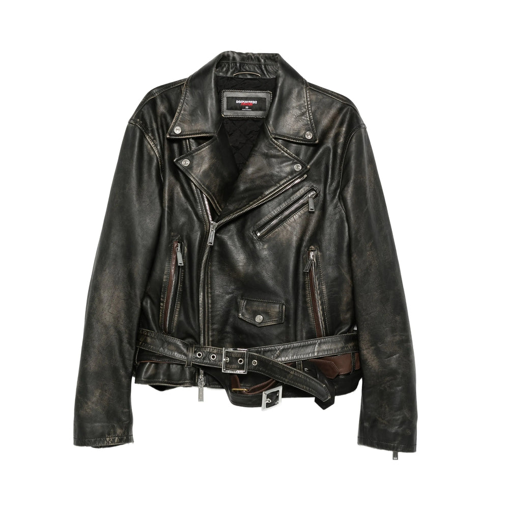 Dsquared2 Leather Outerwears - Nero | 137264d07b2fd23f74ded714486249648fdaf8bf