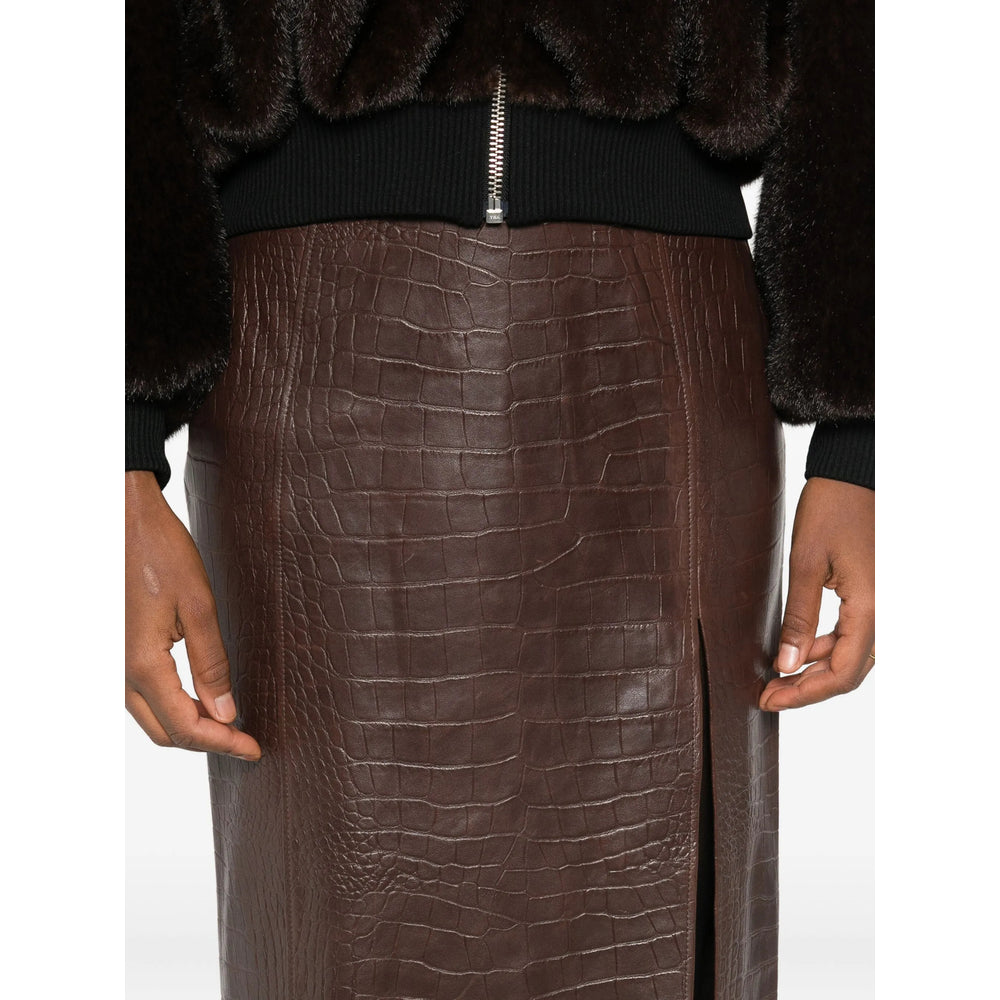 Amiri Leather Skirts - Marrone | ae7f4090b125be045c88338704b2e3154474d3c6