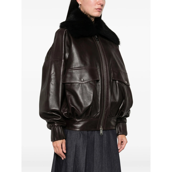 Khaite Leather Outerwears - Marrone | 107dfa695ad73d33188d2401ed1b3a0bfca2ec04