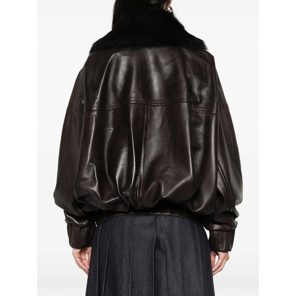 Khaite Leather Outerwears - Marrone | d7bfdcd650a87ea2acda3b1d01ba8d2b3bb4a582