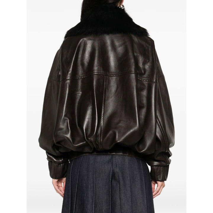 Khaite Leather Outerwears - Marrone | d7bfdcd650a87ea2acda3b1d01ba8d2b3bb4a582