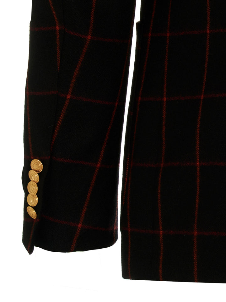 Gucci Double-Breasted Check Blazer - Multicolor | 749bb0c166f5c3a90d907d8b66cd500f0c9a4f50