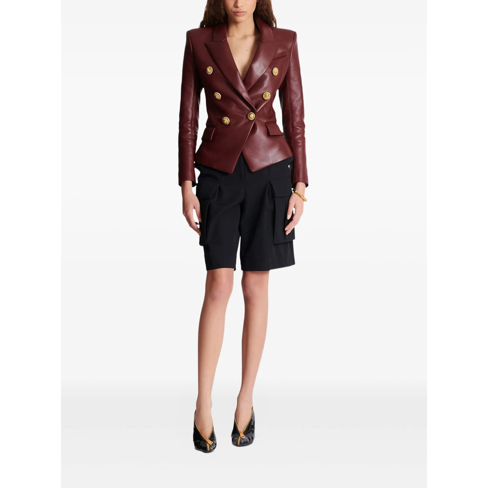 Balmain Leather Outerwears - Rosso | 785a49e02f6ac79cd95ff48a238007adf9461276