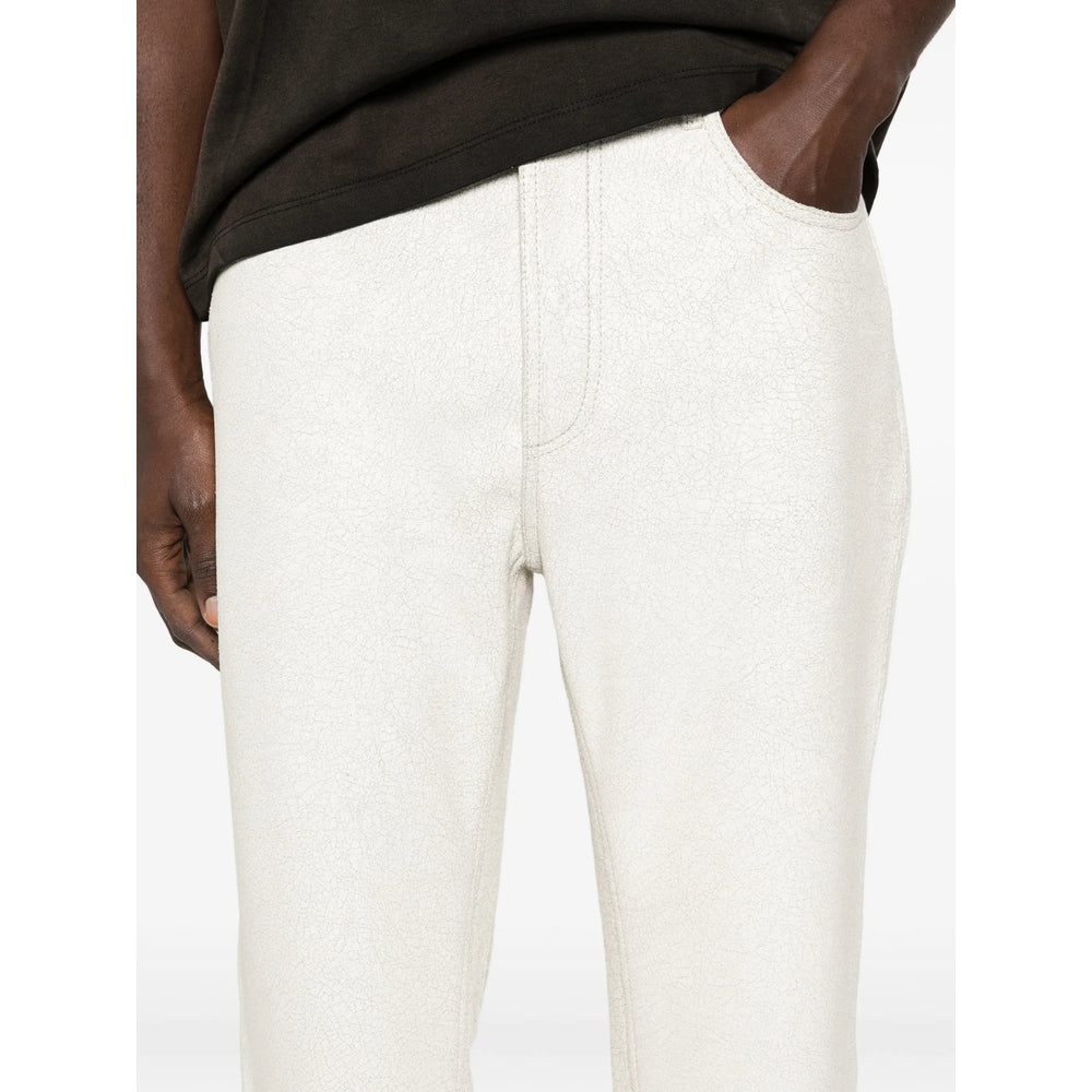 Cole Buxton Leather Pants - Bianco | c771175cc6e070898341cd872cc62ef5ef90edd5
