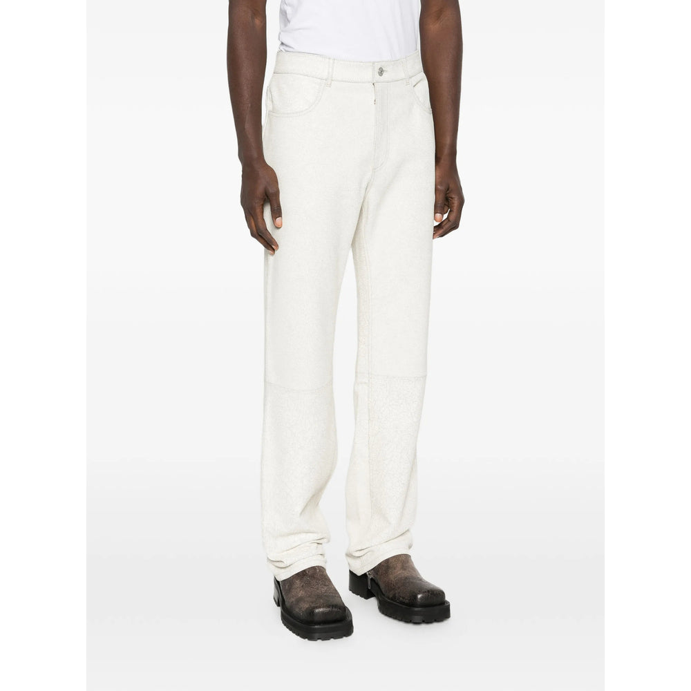 Cole Buxton Leather Pants - Bianco | 072c015601ee9c8ca4c6e72f180f4996e752d50c