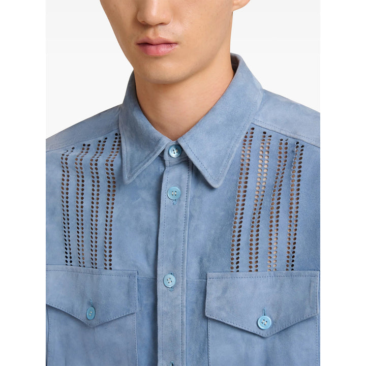 Marni Leather Shirts - Blu | 1e5dfc2730d16692241c003f9f69156522b12a3f