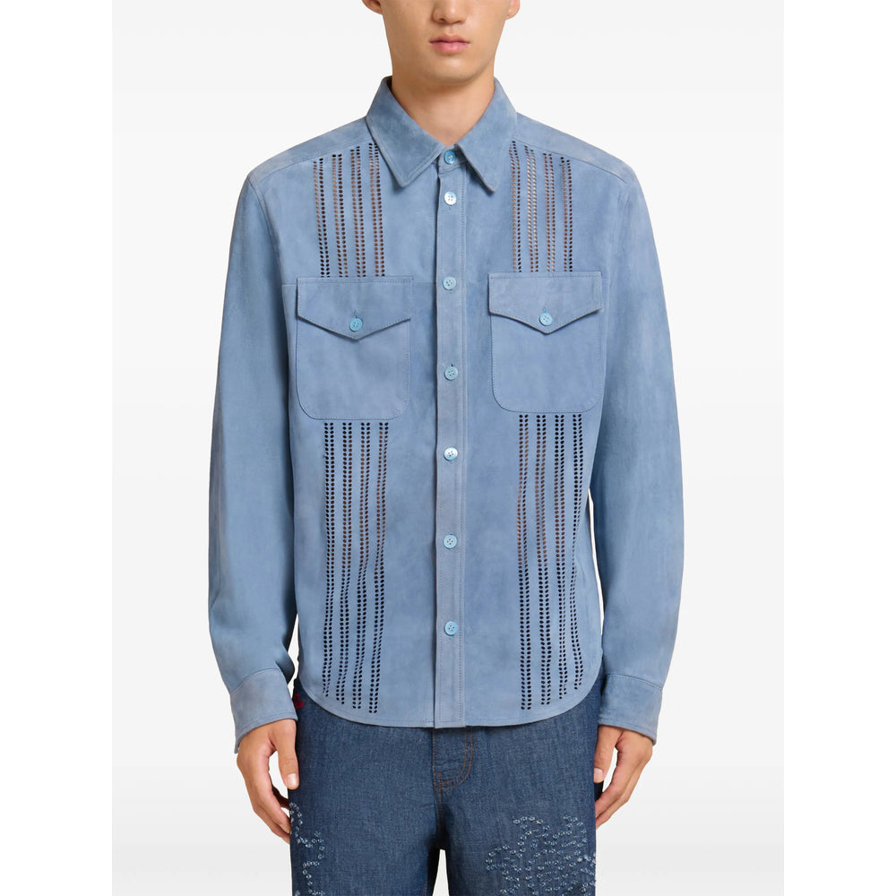 Marni Leather Shirts - Blu | 7fddc41bd5f0e43b9cb2556da10beba54d56d22e