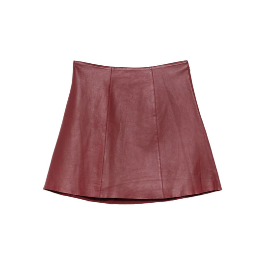 Leather Skirts Rosso