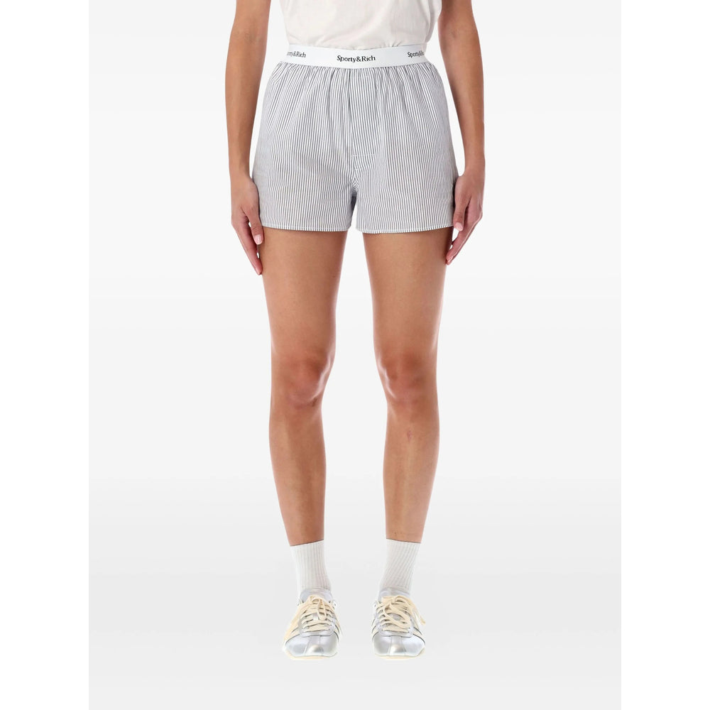 Sporty & Rich Shorts - Blu, Bianco | 14501933a7c9528d0a81683bf02d2370a6b2860f