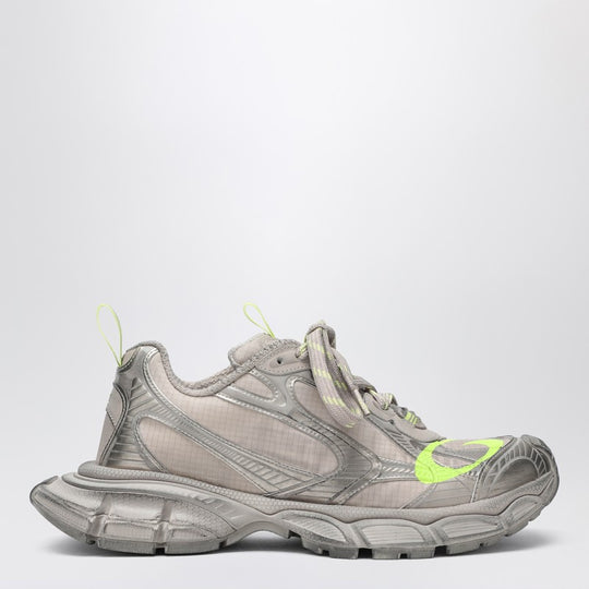 3 Xl Taupe/Neon Yellow Sneakers In Mesh And Polyurethane