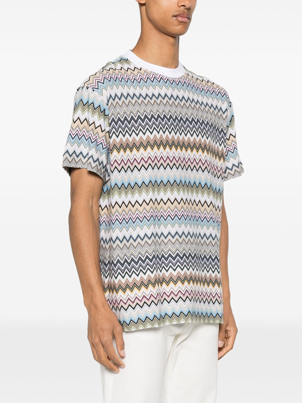 T-shirt in cotone a zig zag