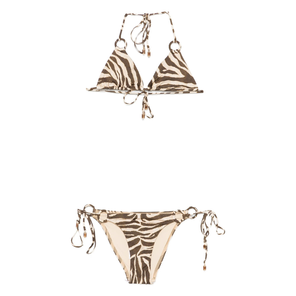 Zimmermann Beachwear - Marrone, Bianco | a25137c004cb5152f9a23528f898e22318eb1a29