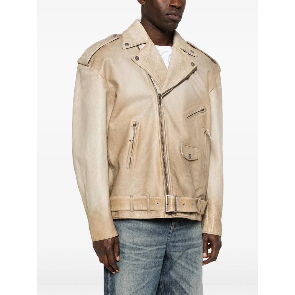 Golden Goose Leather Outerwears - Neutro | 006e2888cdd26642934d3ffa556cdf6c3aeca637