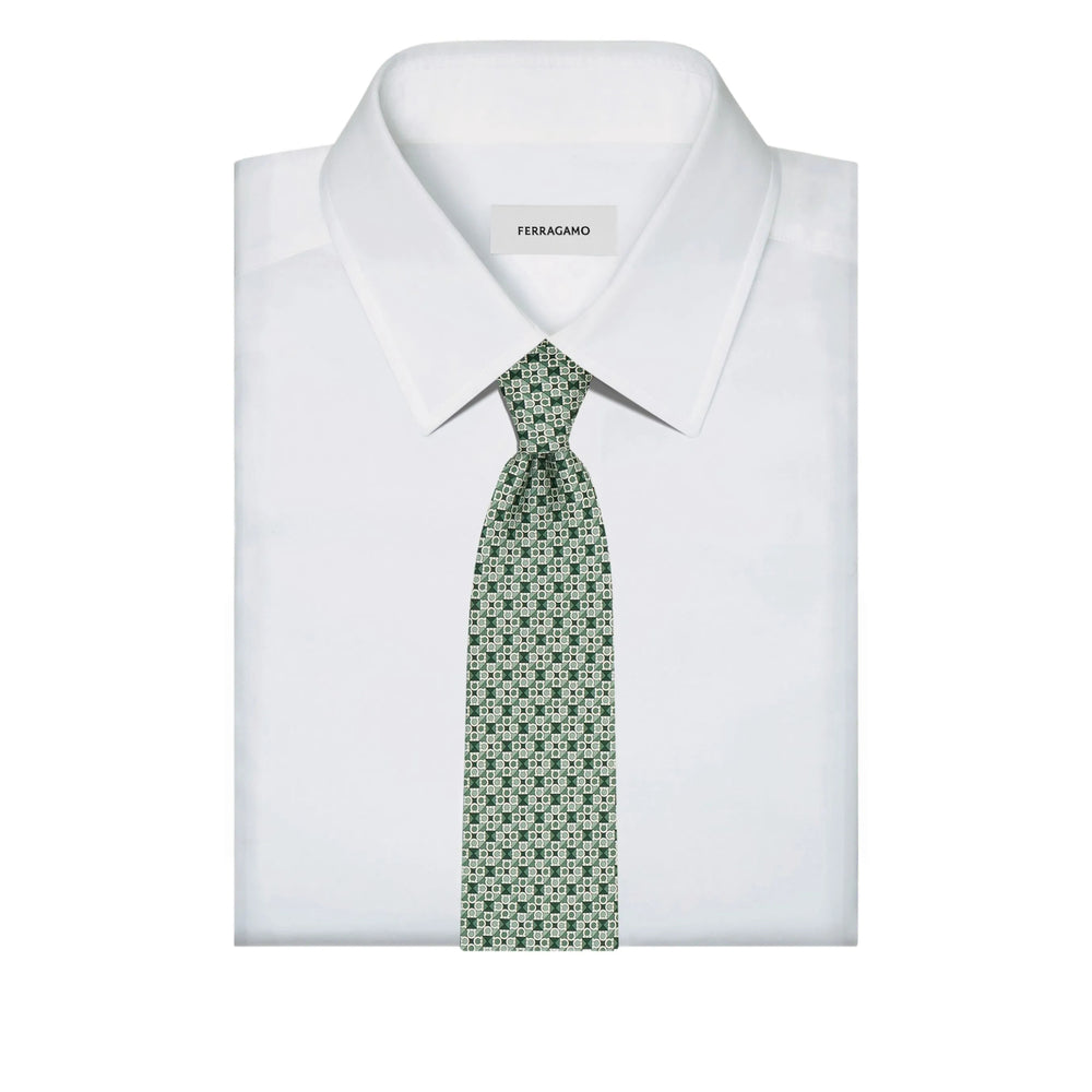 Ferragamo Ties - Verde, Bianco | bb26029e1cdd84fd420a8834546c65de7f3748c0
