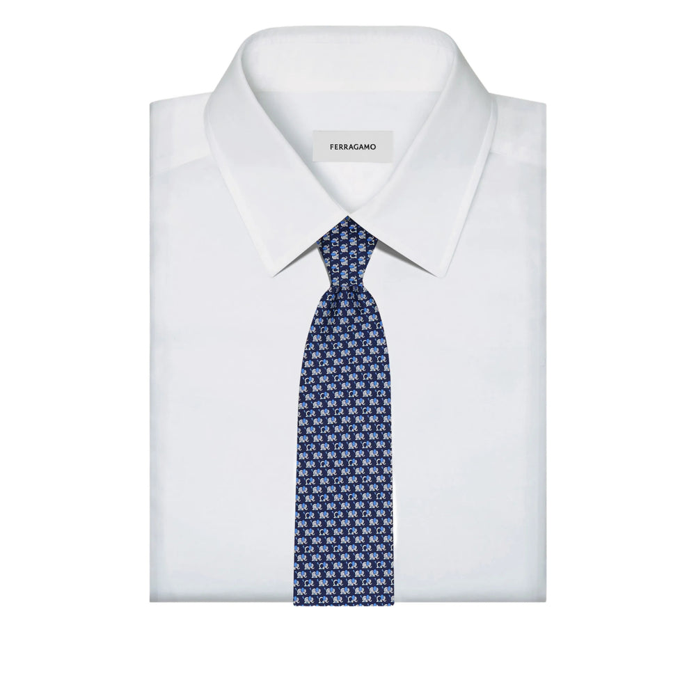 Ferragamo Ties - Blu, Bianco | dcdc5f311b2a2ed0bc737f9a101081d4165343b9