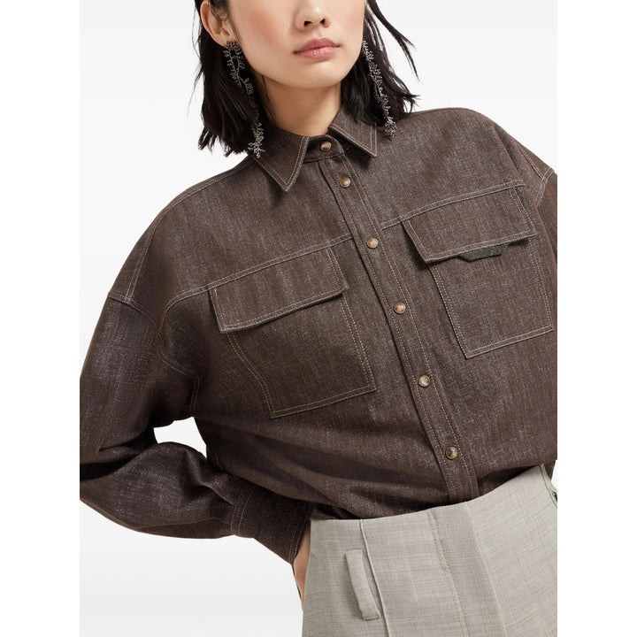 Brunello Cucinelli Camicie - Marrone | 45ae54aa49e6e3d773a670786ad6e1f3e4d4e563