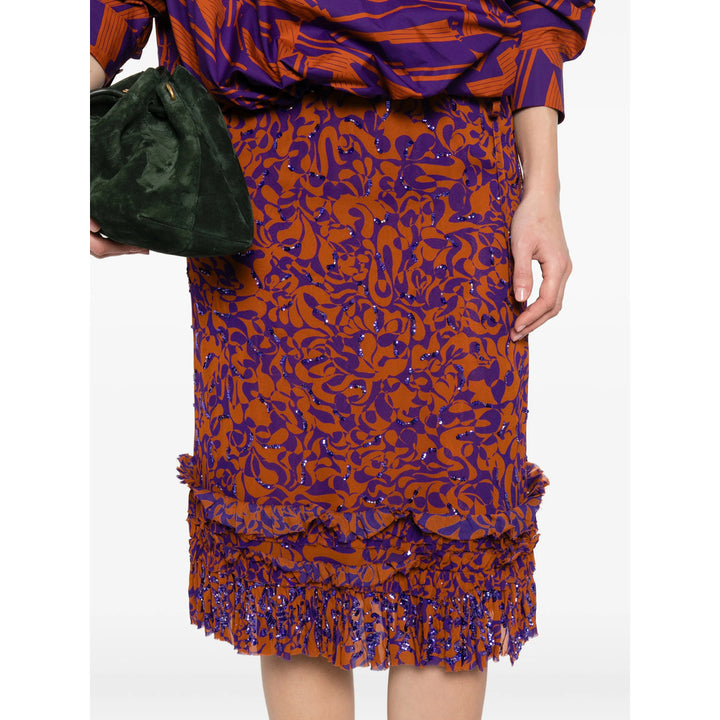 Dries Van Noten Gonne - Orange/Purple | a41bcfe91992bd33fc0da6d754b82ef3166abafc