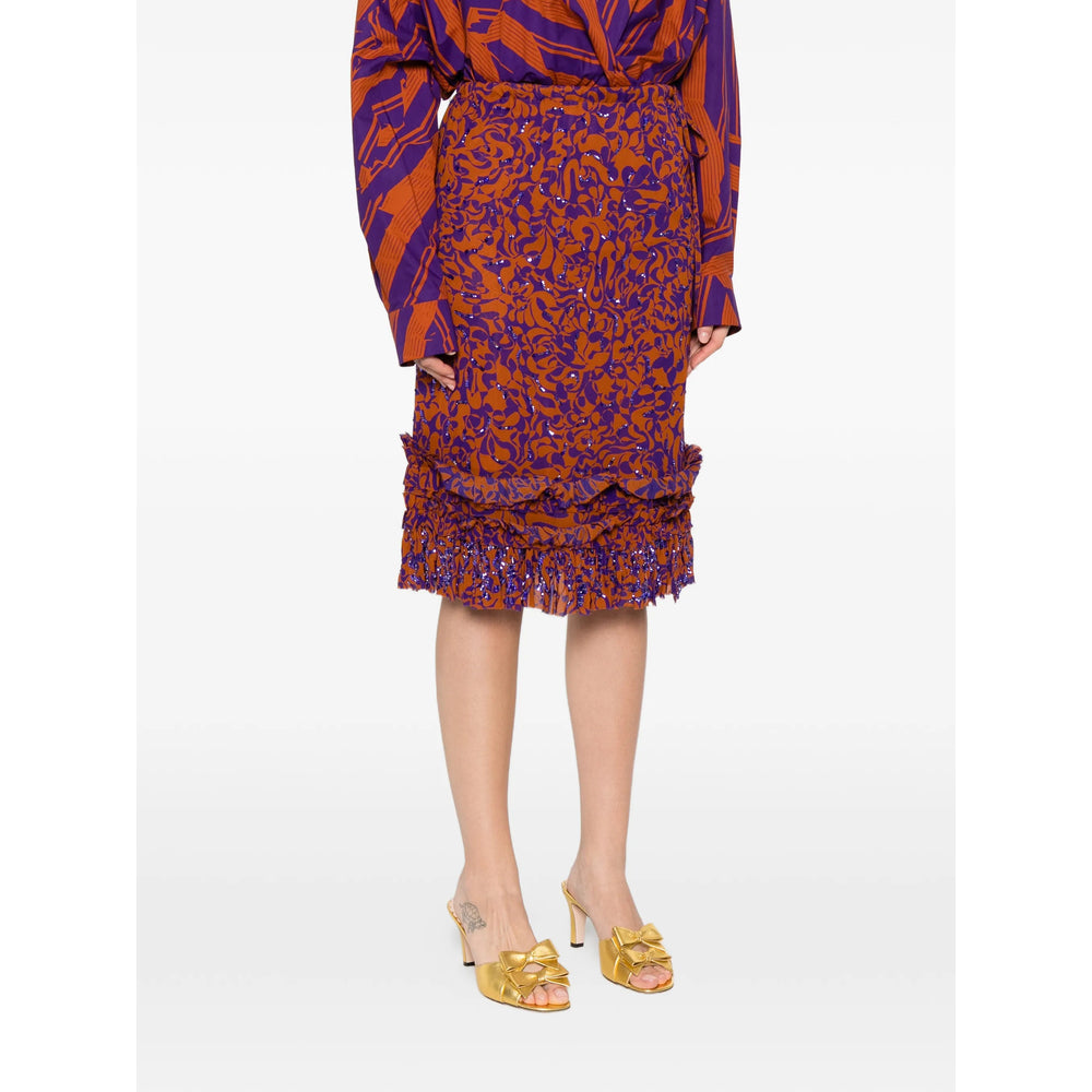 Dries Van Noten Gonne - Orange/Purple | 004b358f748ed8029e73b302d4afe37896908c07