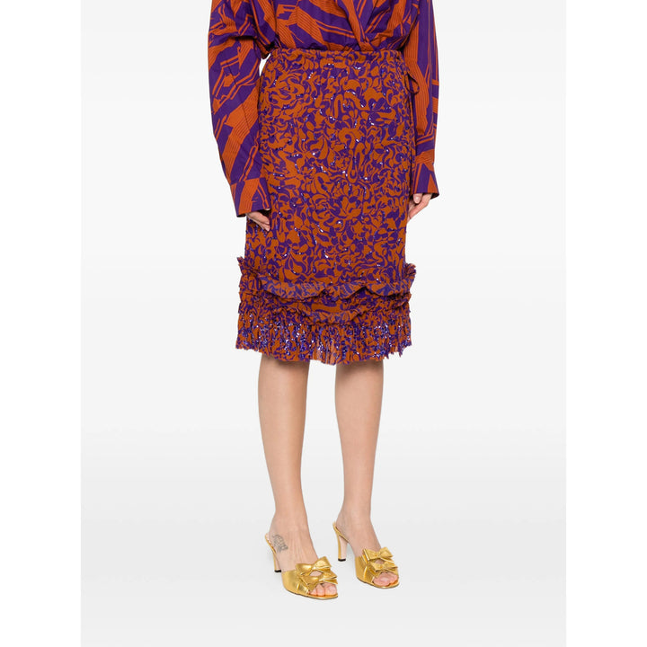 Dries Van Noten Gonne - Orange/Purple | 004b358f748ed8029e73b302d4afe37896908c07