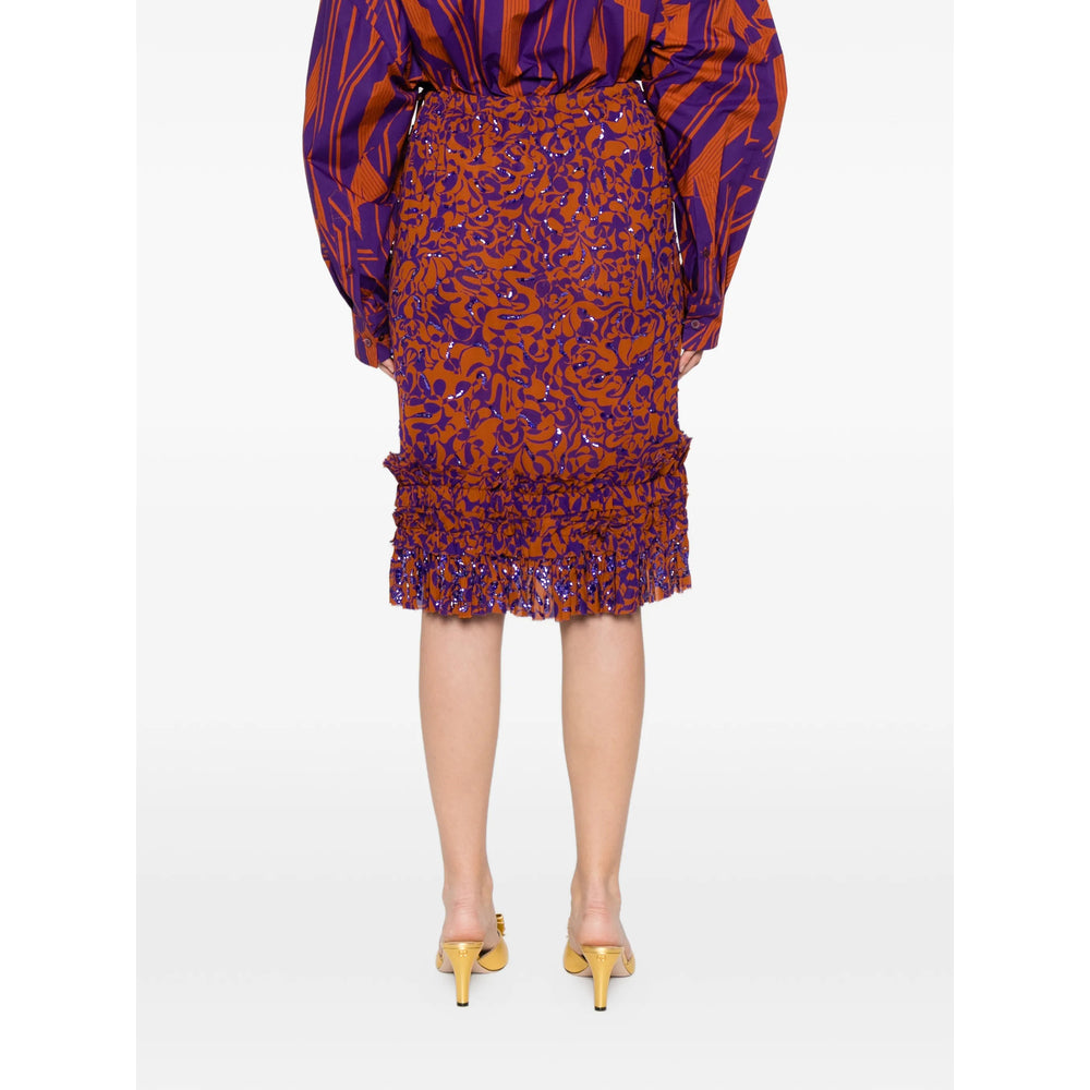 Dries Van Noten Gonne - Orange/Purple | b0cfab027b5304d4d96f5aafeefe46fecfcb6daf