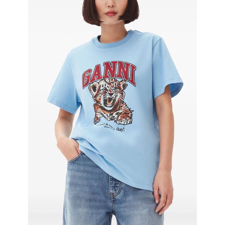 Ganni T Shirt - Blu | c487ebae2f28143939d56229b29fe678c92f0b9b