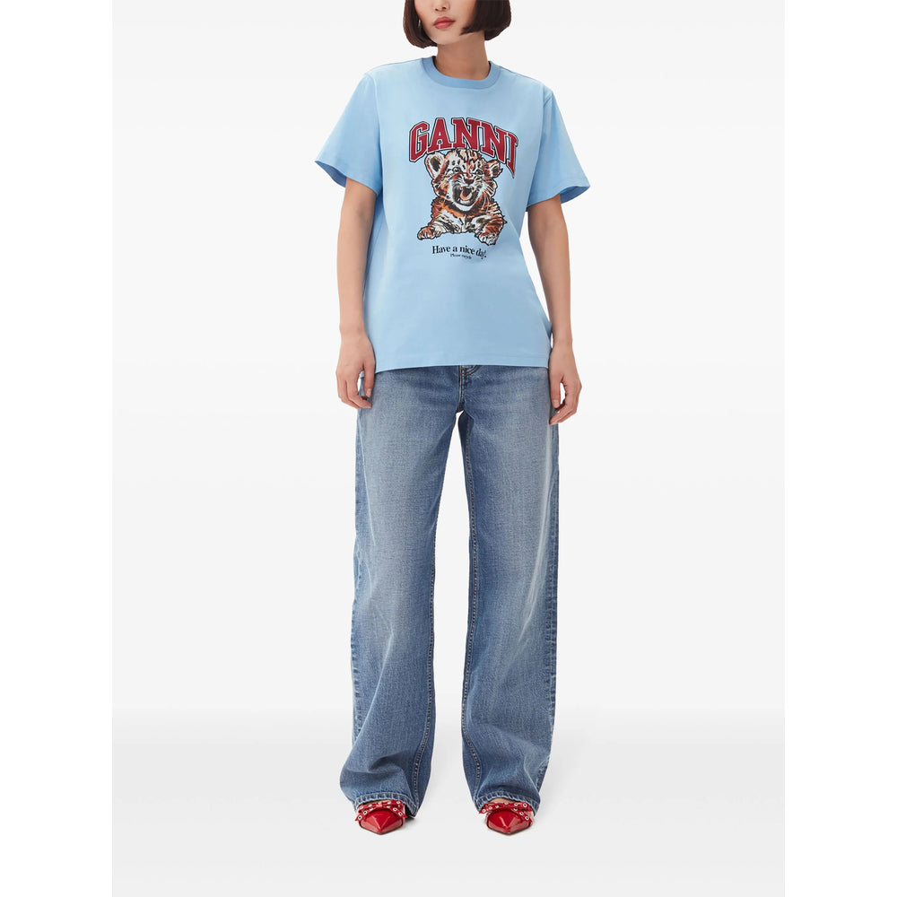 Ganni T Shirt - Blu | 0cea63a8d1df115001bab3abf803b2d45d70285d