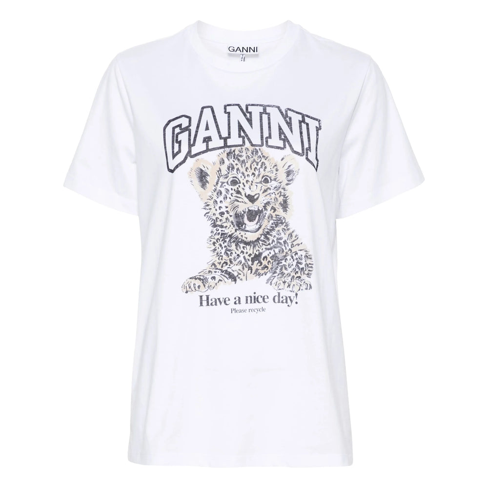 Ganni T Shirt - Bianco | 68cb3cd6588ff13dc211cff63b880ede04e12444
