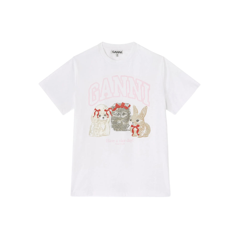 Ganni T Shirt - Bianco | 1660c99a2d120aba132dc0b878b5f7ee529e1893