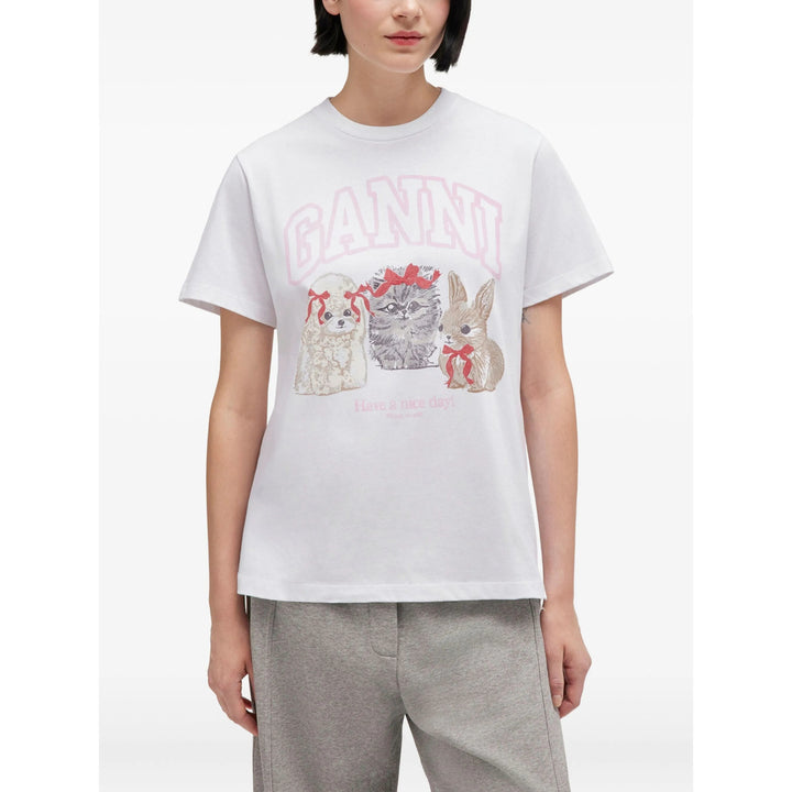 Ganni T Shirt - Bianco | 0ad49c018408a8ea821042d81f8801035ecfee55