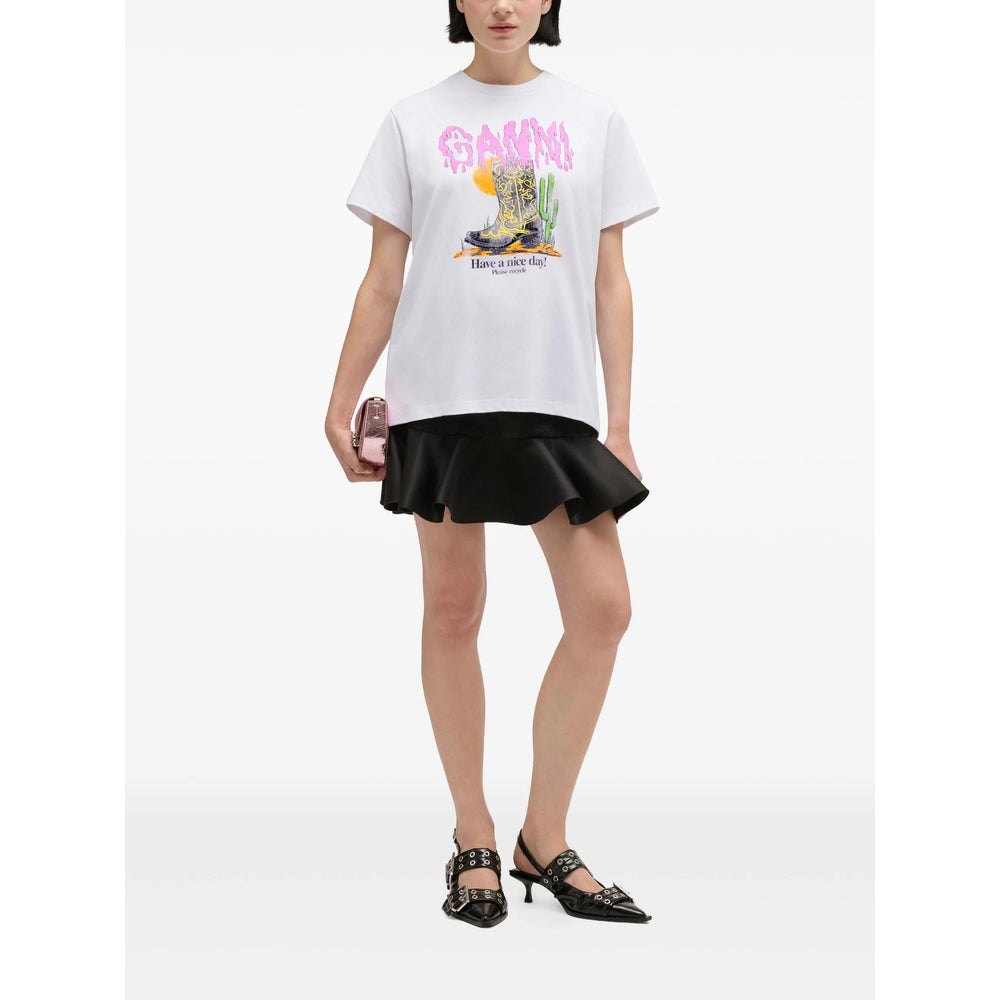 Ganni T Shirt - Bianco | 13c1502142d696a435a3cedd34902596889f41c6