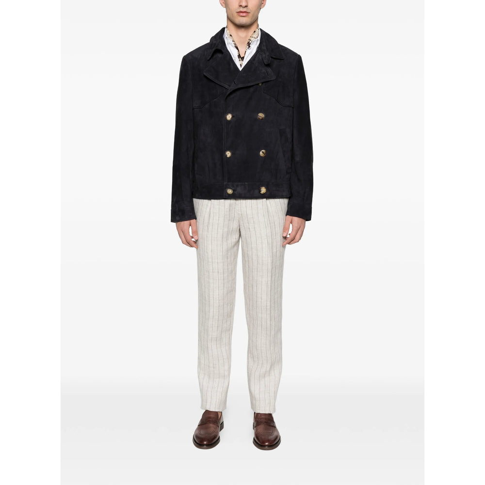 Brunello Cucinelli Leather Outerwears - Blu | bfb1c56189122d48fd84bbd28ab0bf5109ab6ac1