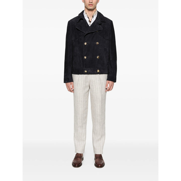 Brunello Cucinelli Leather Outerwears - Blu | c2c34d63f246ddff7331bbe577c681fa04914d77