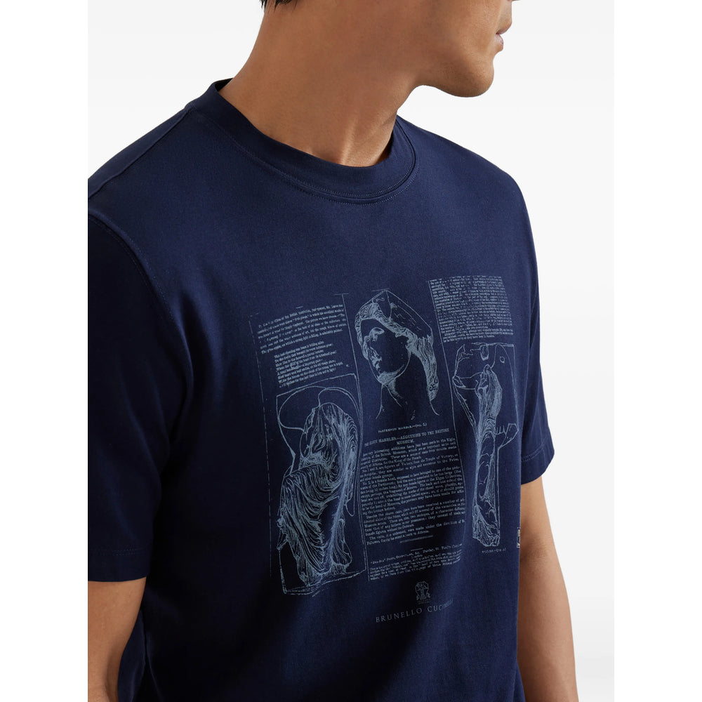 Brunello Cucinelli T Shirt - Blu | 327250af65e58d232cc2b802871f8d71649d384d