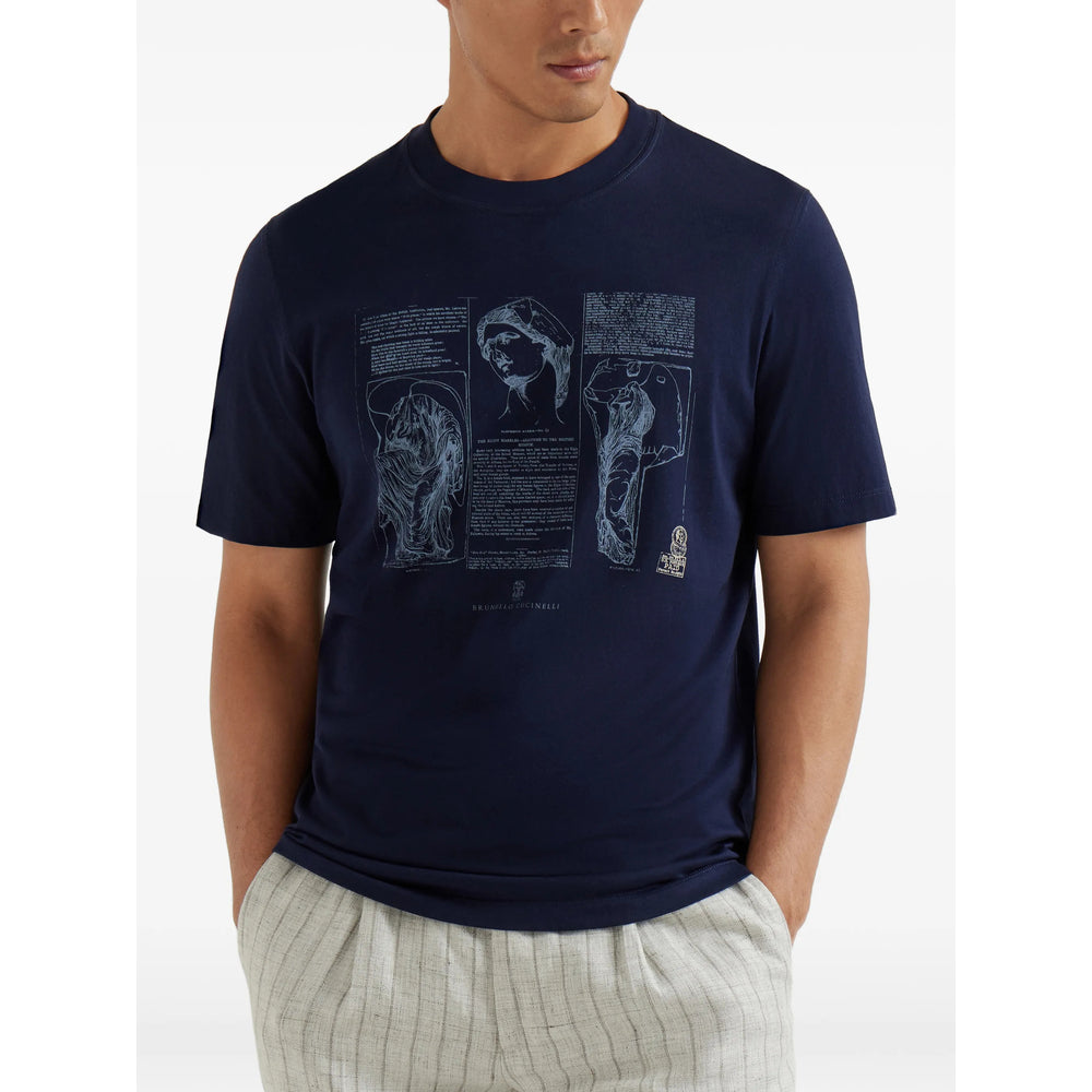 Brunello Cucinelli T Shirt - Blu | 2ceb9a75ba5781ab9bdb35885e92119cc94add4f
